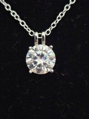 Moissanite  3.0 ct Sterling Silver Necklace